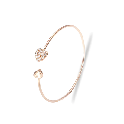 Double Heart Bangle