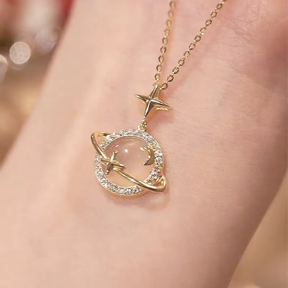 Dainty Saturn Necklace