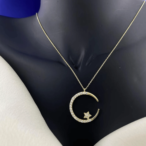 Sparkling Crescent Moon Necklace