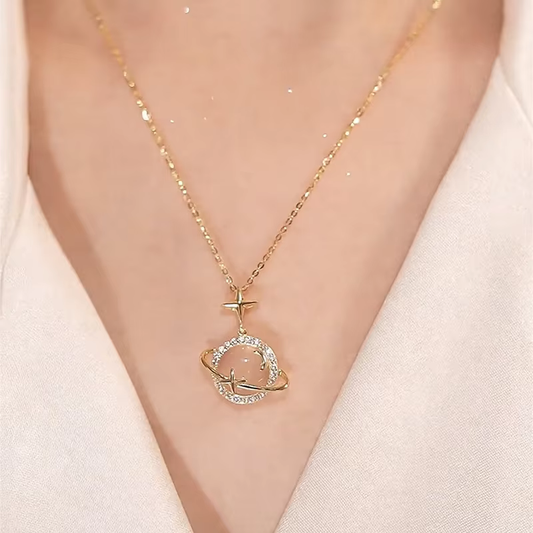 Dainty Saturn Necklace