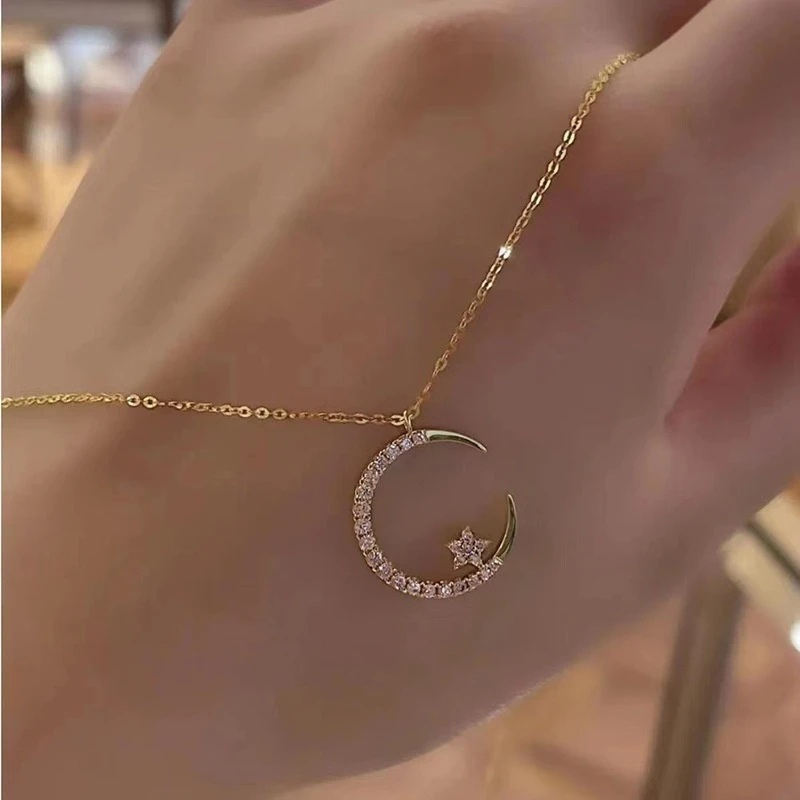 Sparkling Crescent Moon Necklace