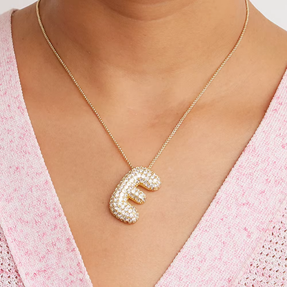 Bubble Initial Pendant Necklace