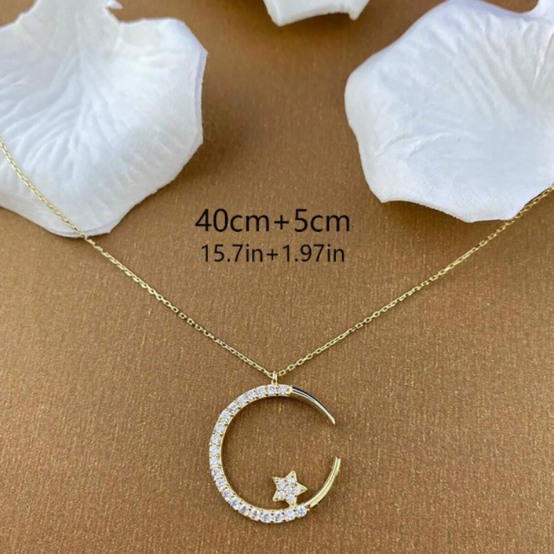 Sparkling Crescent Moon Necklace