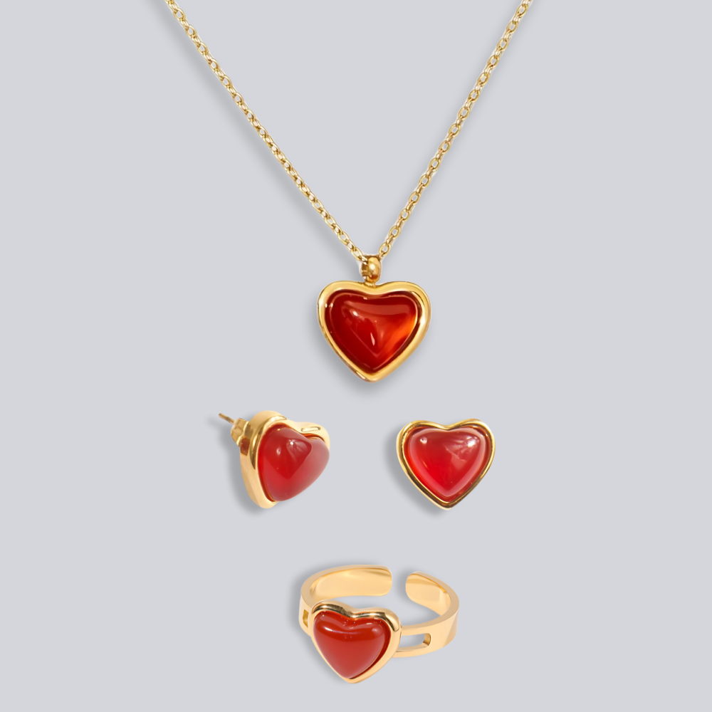 Carnelian Stone Heart Collection